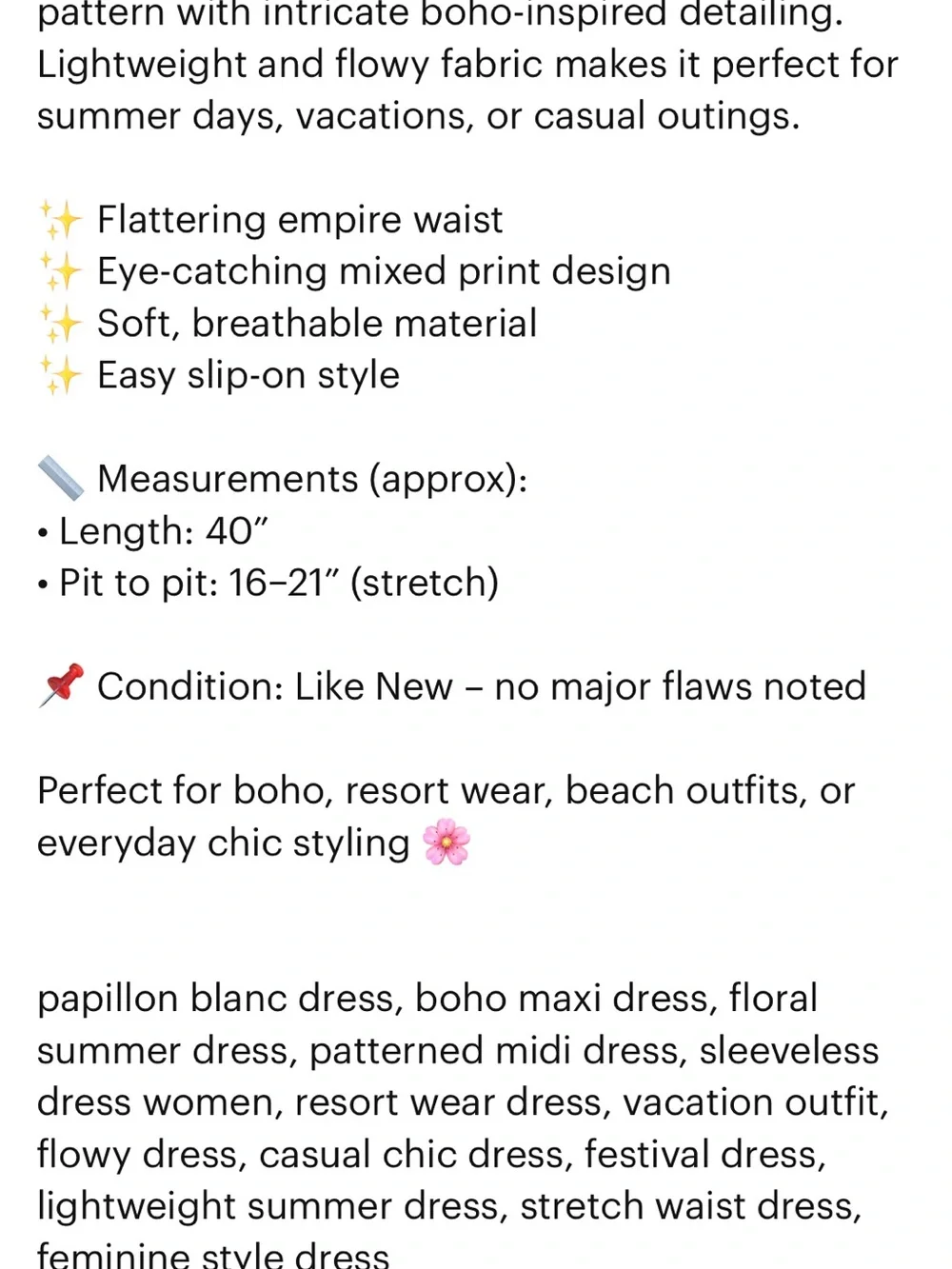 Papillon Blanc Pink & Teal Boho Midi Dress - Picture 7 of 7